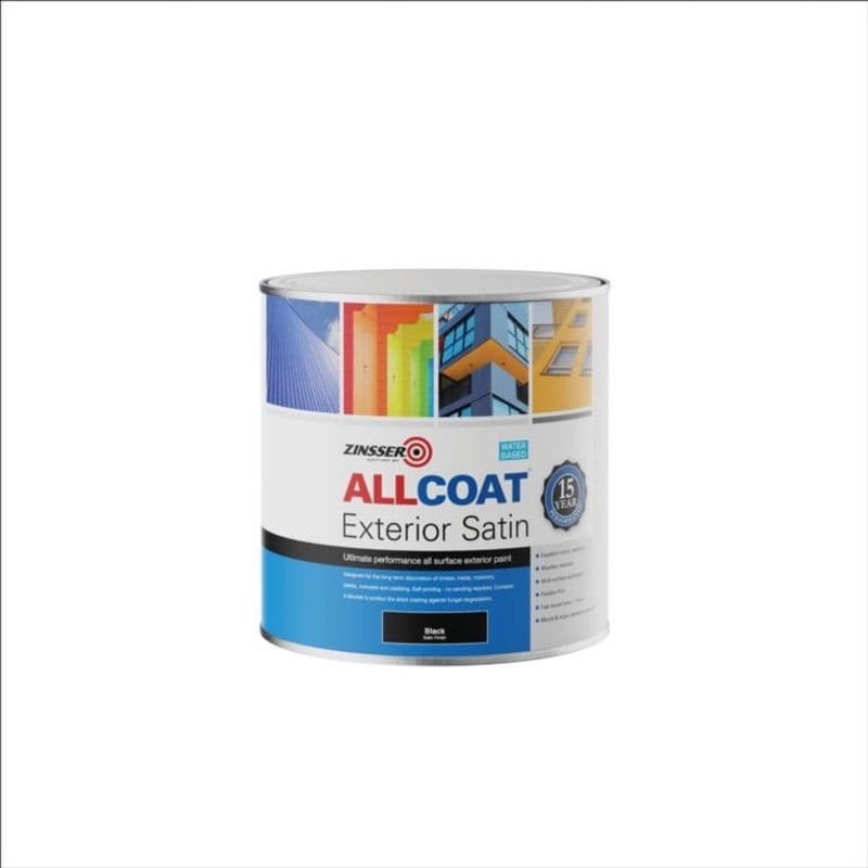 Zinsser Allcoat Exterior Water Based Satin Black – 1L