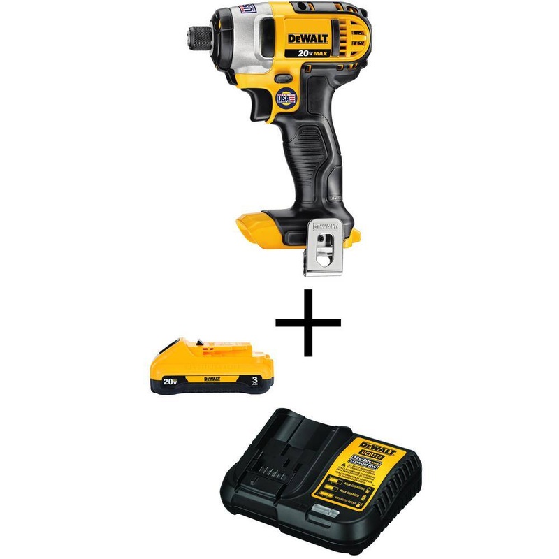 DEWALT DCF885BW230C 20V MAX Cordless 1/4 in. Impact Driver with 20V 3.0Ah Battery and 12V to 20V MAX Charger | Bigbigmart.com