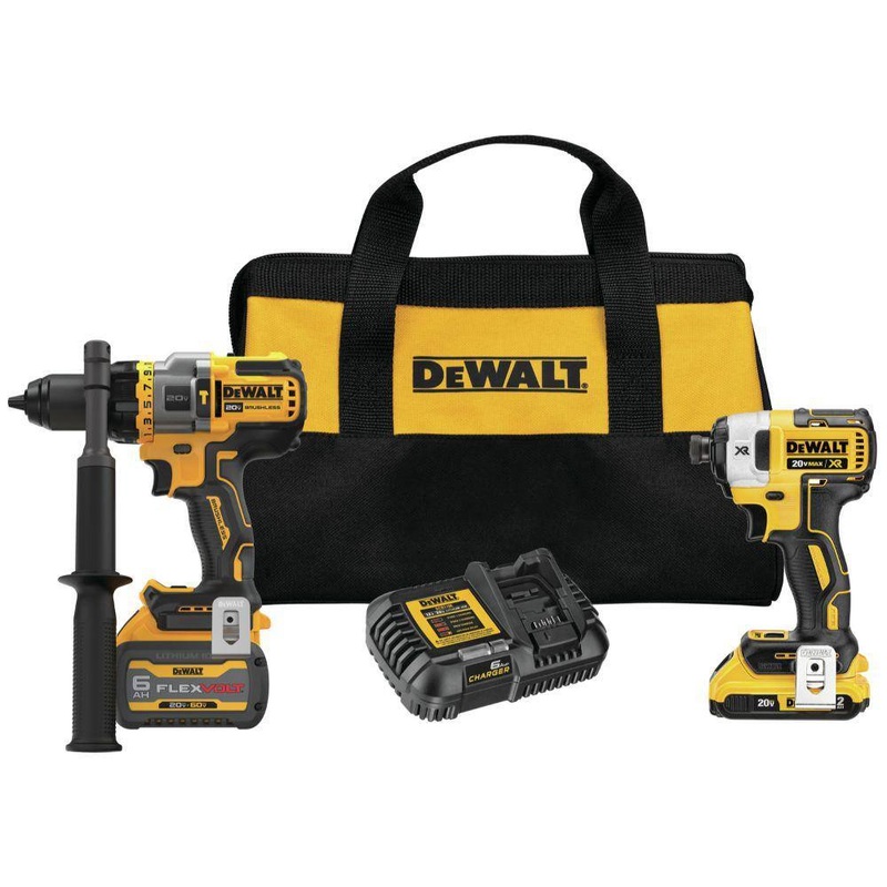 DEWALT DCK2100D1T1 20V MAX Cordless Brushless Hammer Drill/Driver 2 Tool Combo Kit with FLEXVOLT ADVANTAGE | Bigbigmart.com