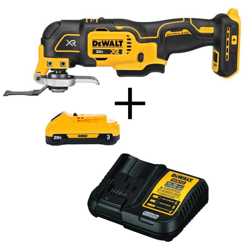 DEWALT DCS356BW230C 20V MAX XR Cordless Brushless 3-Speed Oscillating Multi Tool, (1) 20V Compact 3.0Ah Battery, and 12V-20V MAX Charger | Bigbigmart.com