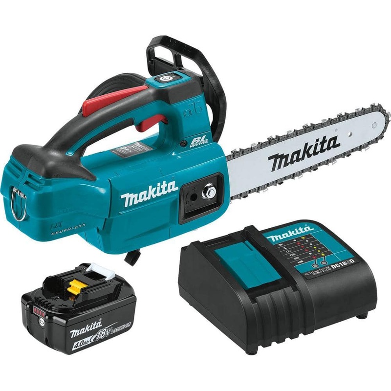 Makita XCU06SM1 LXT 10 in. 18V Lithium-Ion Brushless Electric Battery Chainsaw Kit (4.0Ah) | Bigbigmart.com