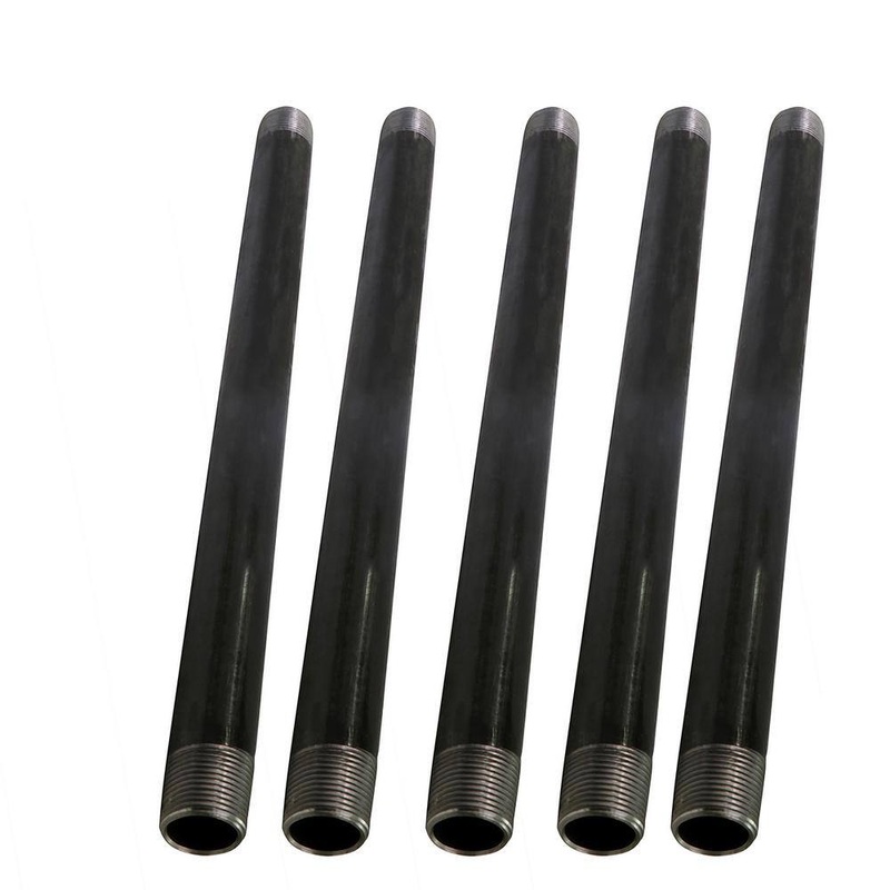PLUMBFLEX 3460PBL-N-5 3/4 in. x 5 ft. Black Steel Pipe (5-Pack) | Bigbigmart.com