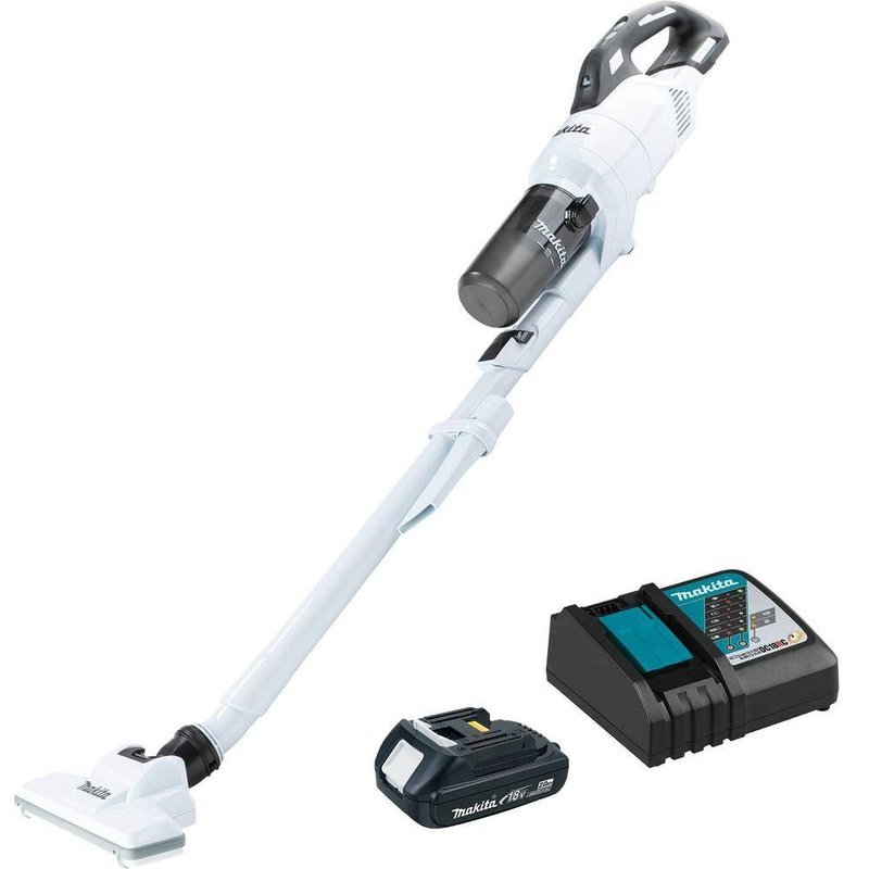 Makita XLC11R1W 18-Volt LXT Lithium-Ion Bagless Compact Brushless Cordless Mesh Filter Handheld Vacuum Kit 2.0 MAh | Bigbigmart.com