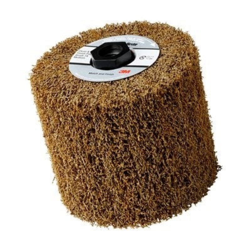 Abrasive Brush – 3M Scotch-Brite Match & Finish High Strength Flap Brush, HS-MF, CRS, 4-1/2″ x 4″ x 11-5/8