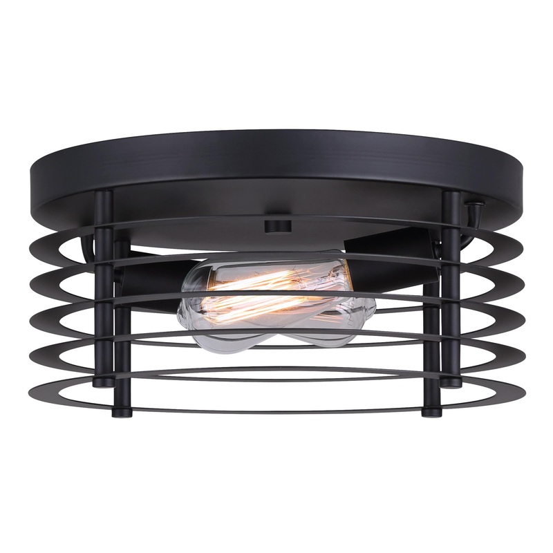 Ceiling Light – Canarm ALDER Matte Black Flush Mount, IFM779B13BK