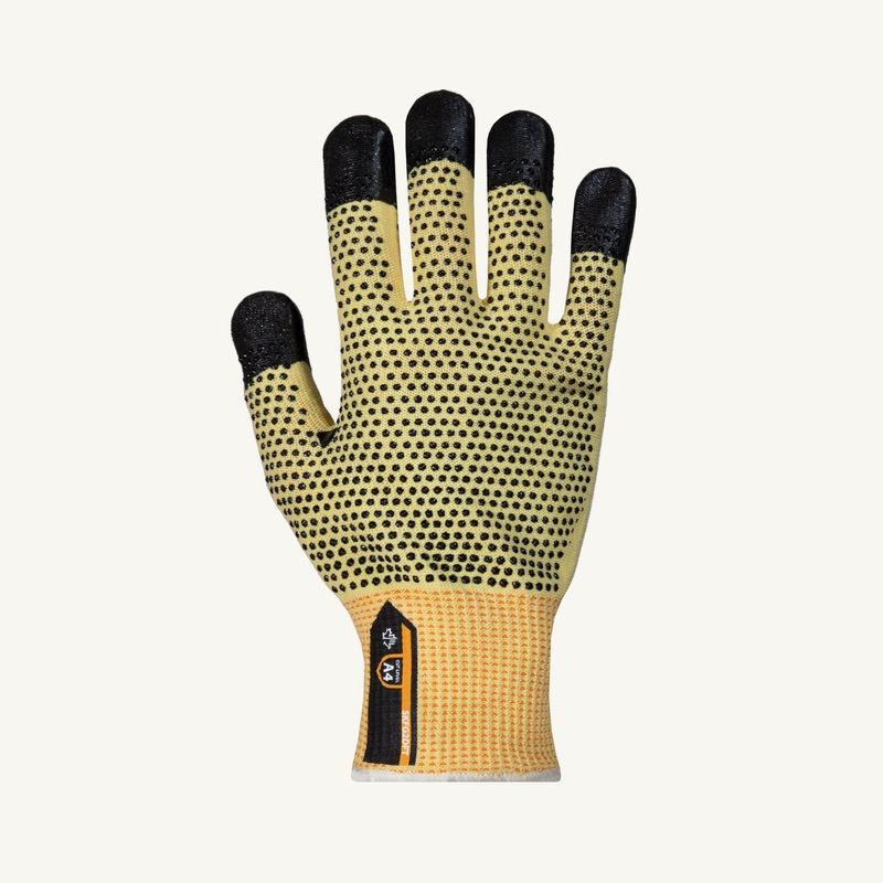 Cut Resistant Gloves – Superior Glove Dexterity Double Sided PVC Dots, Nitrile Fingertips, A4, SKFG2DFT