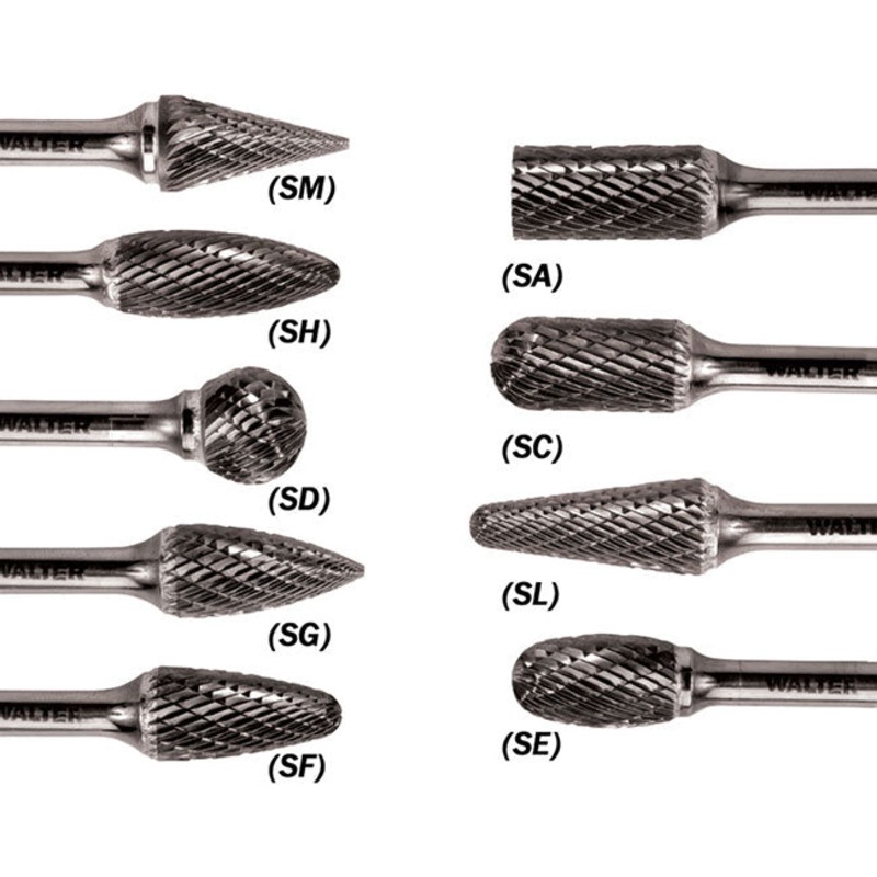 Carbide Burrs – Walter Surface Technologies 1/4″ Shank, Double Cut, 01V0